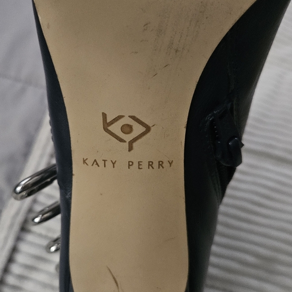 Katy Perry Navy Ankle Boots with Silver Accents Size 8 - Picture 7 of 9